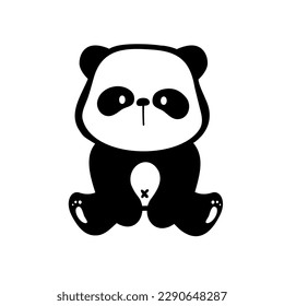 little panda silhouette making cute gestures animal cartoons for kids