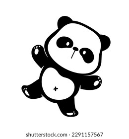 little panda silhouette making cute gestures animal cartoons for kids