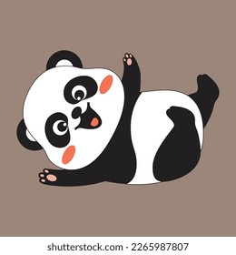 little panda sleeping vector image And illustration