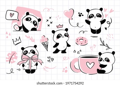 Cute Panda Clipart Hd Stock Images Shutterstock