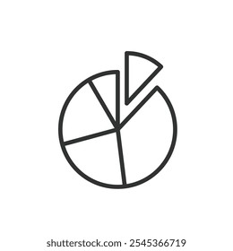 Little part of pie chart, icon in line design. Pie chart, segment, portion, slice, chart, graph, part on white background vector. Little part of pie chart editable stroke icon