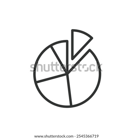 Little part of pie chart, icon in line design. Pie chart, segment, portion, slice, chart, graph, part on white background vector. Little part of pie chart editable stroke icon