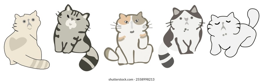 little paws cute little meow kittens and cats vector art illustration