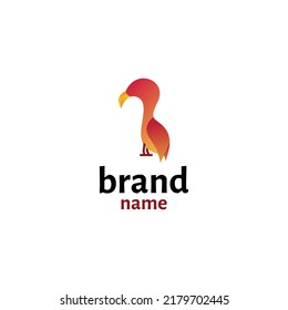 little pelican logo design. cute little pelican baby. minimalistic mascot logo