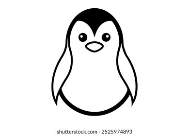 Um pequeno pinguim face ícone de logotipo ilustração vetorial.