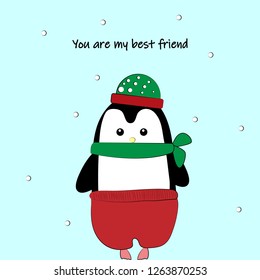 little penguin says you're his best friend