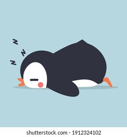 caricatura de doodle de pingüino pequeño