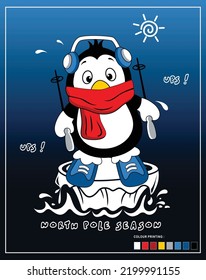 little penguin, vector animal cartoon illustration design