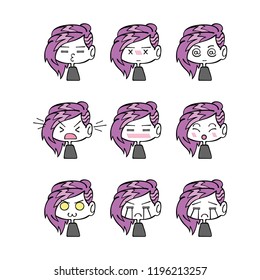 Little people. Cartoons. Emotions. Smileys. Isolated vector objects on white background. Set.