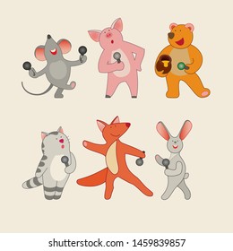 Little pets with microphones. Children's song. Karaoke.