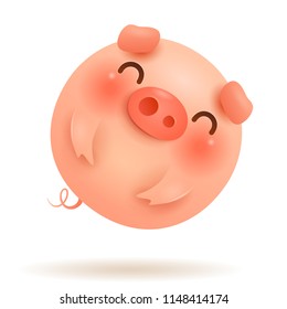 Little Pig Flying Balloon. Chinese New Year. The year of the pig.