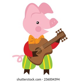 Little pig vector illustration