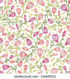 Little pink daisies seamless pattern