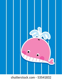 little pink whale greeting