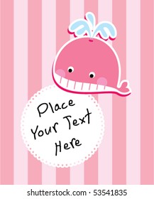 little pink whale greeting