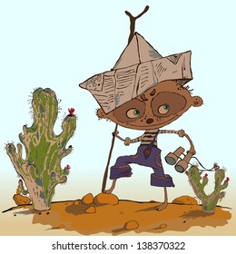 Little Pirate Boy Vector Illustration