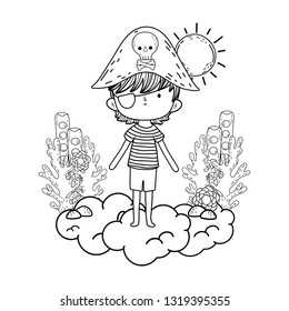 little pirate in the clouds fairytale character