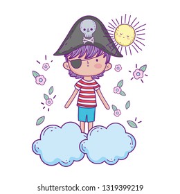 little pirate in the clouds fairytale character