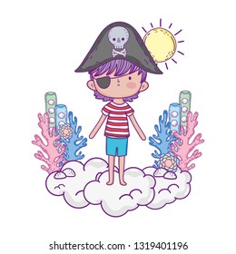 little pirate in the clouds fairytale character