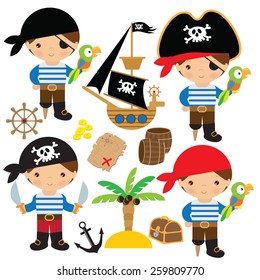 Pequeña ilustración vectorial pirata