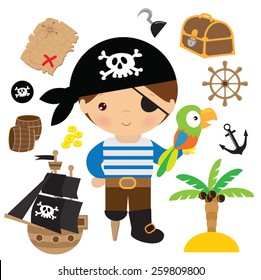 Little pirate vector illustration