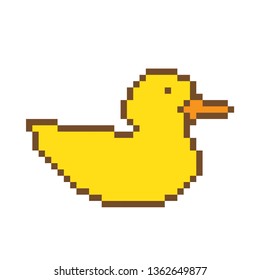 Little Pixel Art Duck On White Stock Vector (Royalty Free) 1362649877 ...