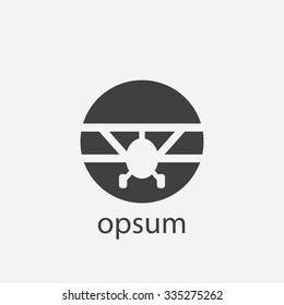 little plane cut identity template icon design element