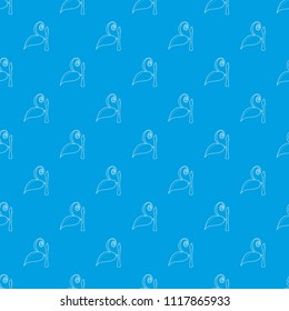 Little plant pattern vector seamless blue repeat for any use