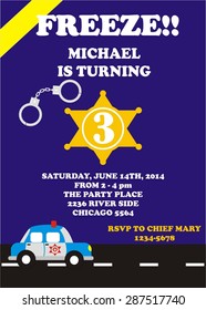 Little police birthday invitation