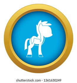 Little pony icon blue vector isolated on white background for any design
