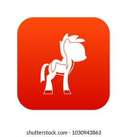 Little pony icon digital red for any design isolated on white vector illustration