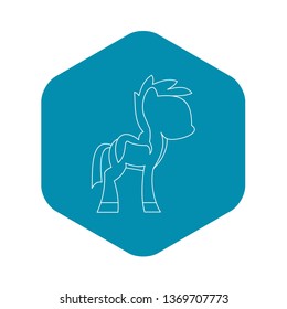 Little pony icon. Outline illustration of little pony vector icon for web