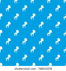 Little pony pattern repeat seamless in blue color for any design. Vector geometric illustration