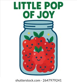 Little pop of joy - Summer fruits T-shirt vector, Retro Summer Beach Vibes, kawaii fruit food Tees, Fruit Quote For Shirts