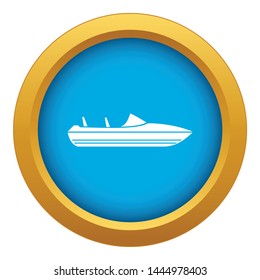 Little powerboat icon blue vector isolated on white background for any design