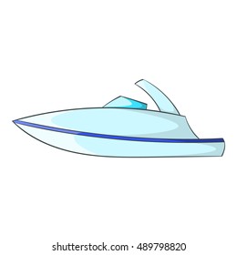 Little powerboat icon in cartoon style isolated on white background. Maritime transport symbol vector illustration