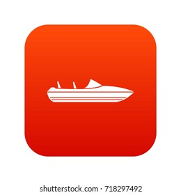 Little powerboat icon digital red for any design isolated on white vector illustration
