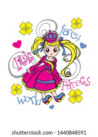 little prencess girl design vector