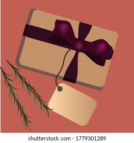 Ein kleines Geschenk. Dekorative Geschenkbox mit Schleife