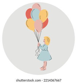 little pretty girl with baloons