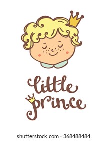 Little prince, Beautiful greeting card in vector