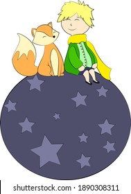 The little prince with a fox.