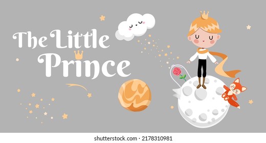 
Der kleine Prinz mit Planetenbanner