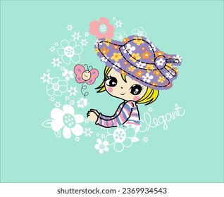 little prince playing with girl in flower hat