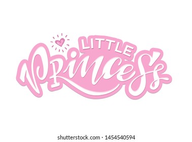 Little prince Little Princess - cute hand drawn doodle lettering label art poster banner