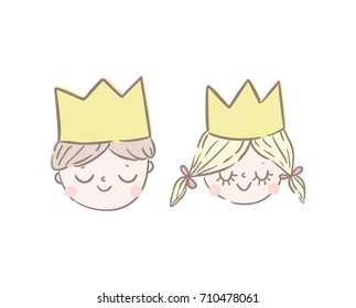 Little Prince And Princess Illustration