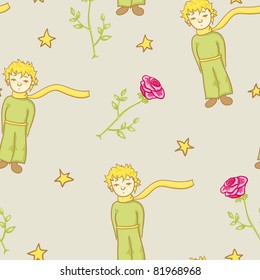 little prince seamless pattern