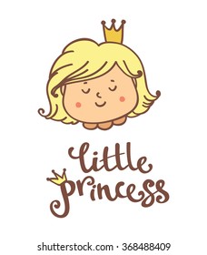 Little princess. Beautiful greeting card in vector