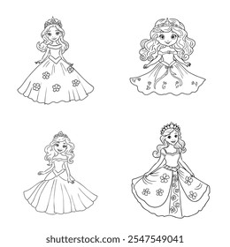 Little Princess Coloring página para crianças