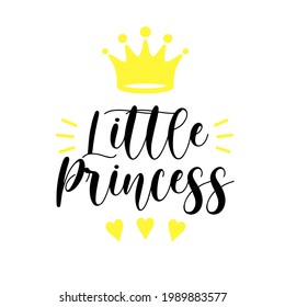 little princess crown and herring. text for kids t-shirt design